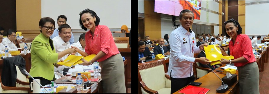 Rapat Kerja Komisi I dengan Pemerintah (Menteri Luar Negeri, Menteri Keuangan, dan Menteri Hukum dan HAM)